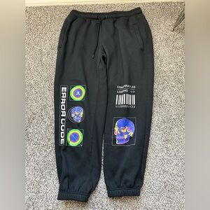 Error Code Black Graphic Joggers